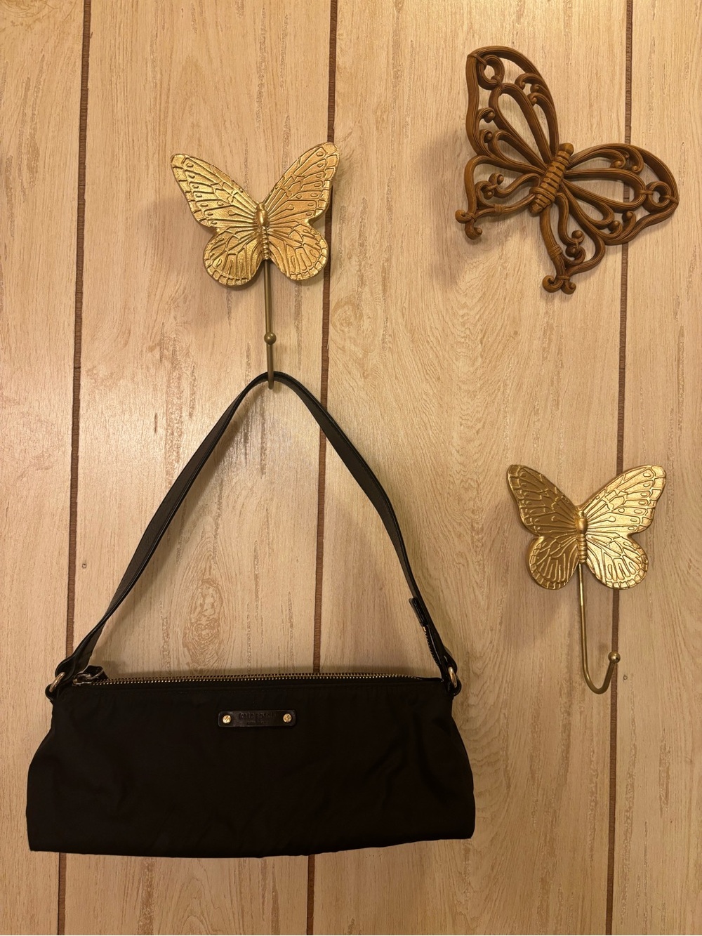 kate spade Black Mini Shoulder Bag with Gold Accent